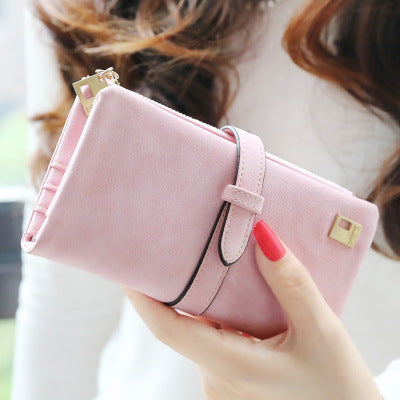 Wholesale Long Matte Drawstring PU Wallet